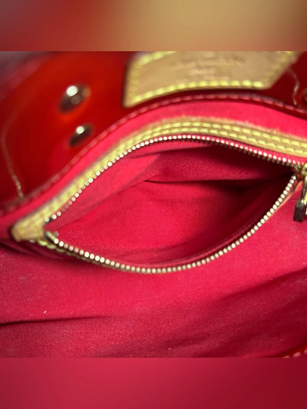 Louis Vuitton Reade PM Red Monogram Vernis Tote Bag Vintage 2003 Authentic